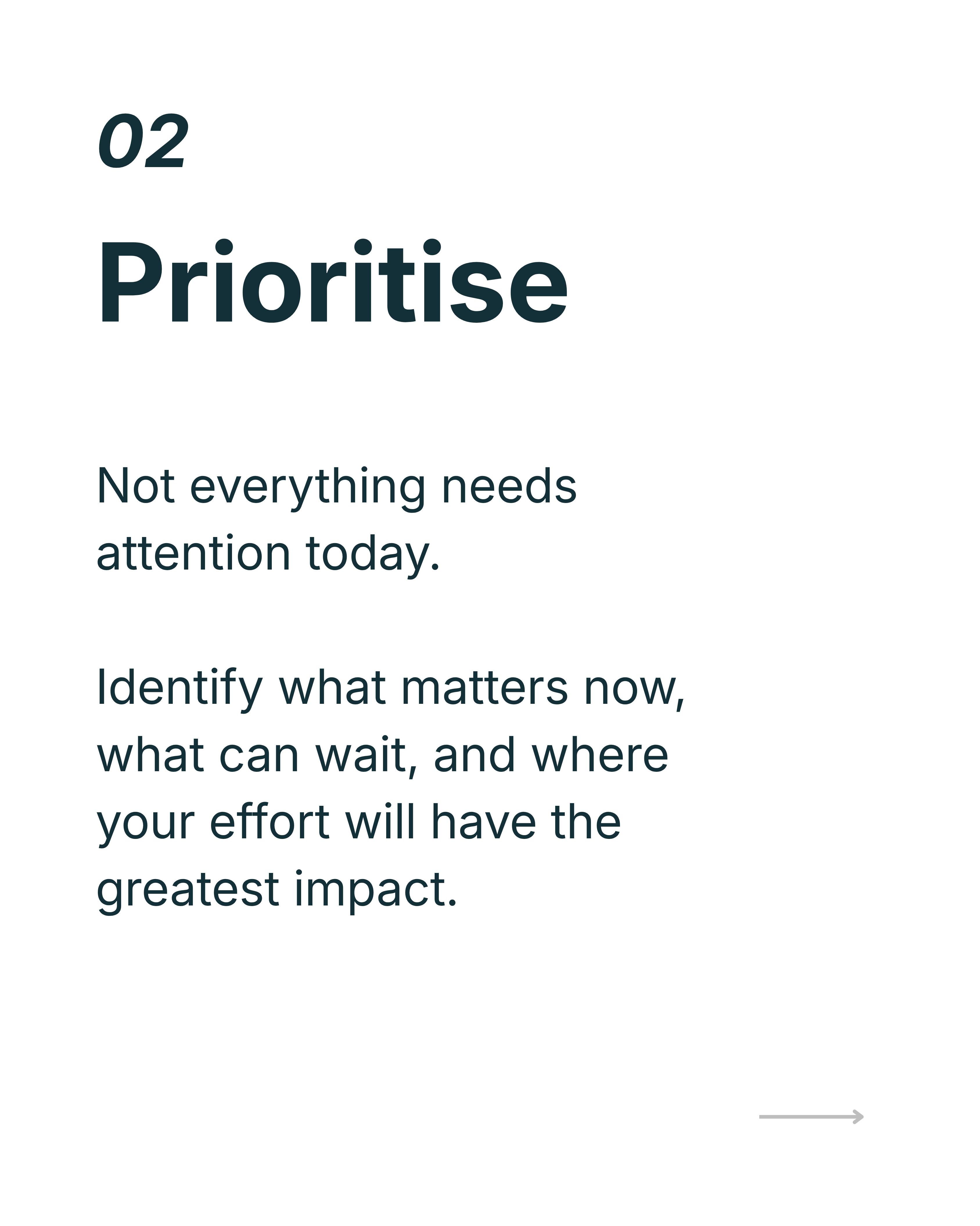 Prioritise step.