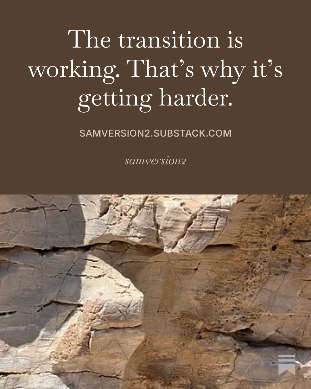The Transition Is Working. That's Why It's Getting Harder. Field Note by Sam Howard.